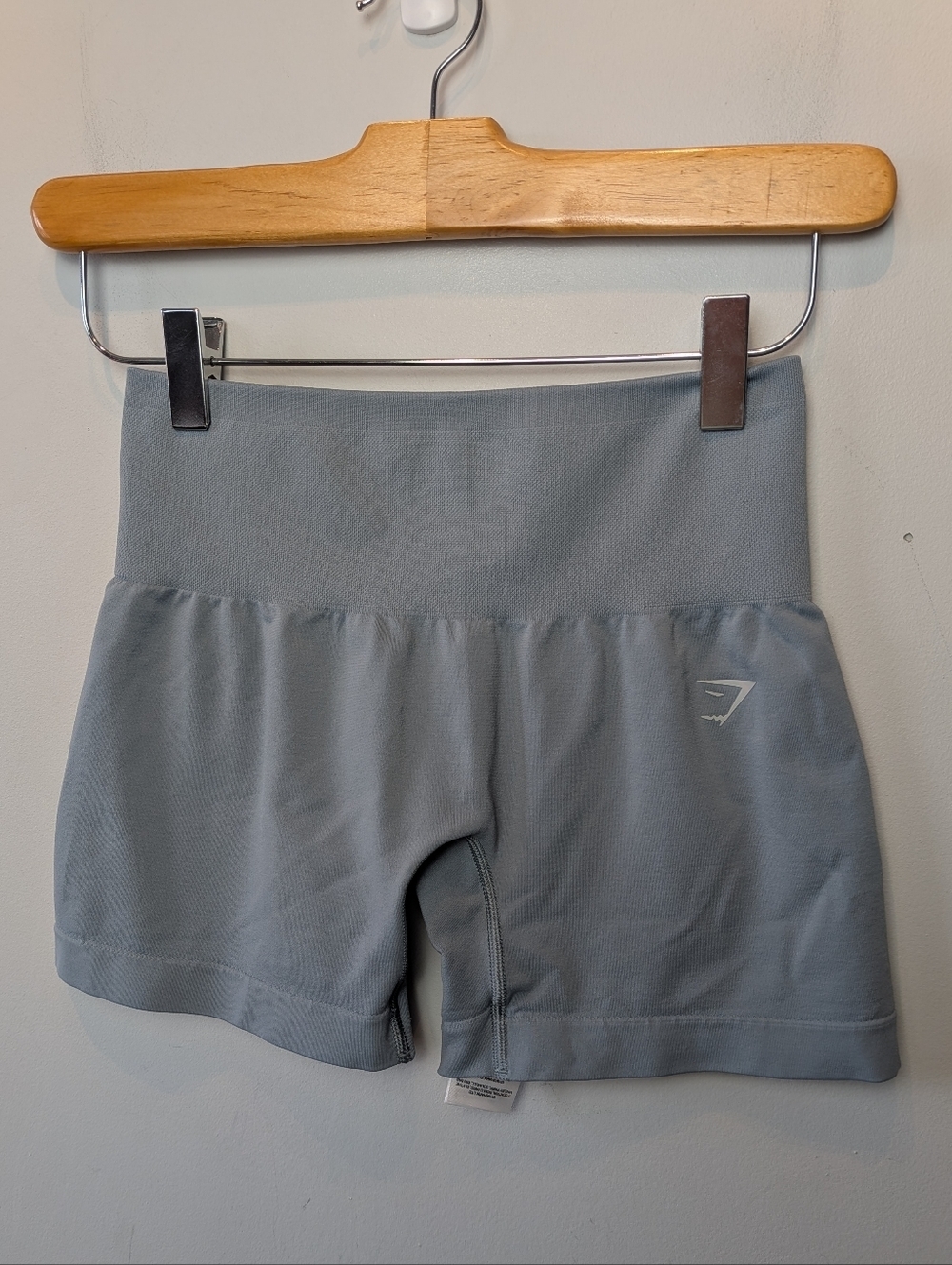 GYMSHARK Seamless Active Mini Short Women Size Small Color Gray Blue Stretch